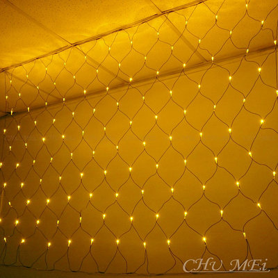 220V-黃色LED三線網燈 6X4尺120燈 - led網燈 led聖誕燈 樹燈 燈串 網燈 燈網 聖誕燈 新年佈置