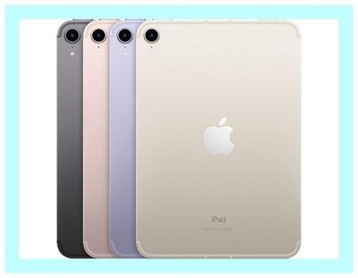自取價 Apple iPad mini6 8.3 64G 灰星光粉紫 WIFI版 (256G 白粉灰 $20500)
