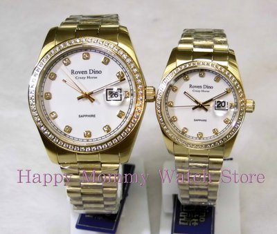 可議價【幸福媽咪】Roven Dino 羅梵迪諾 男女對錶/單支價 金色男錶RD6062MG女錶RD6062LG