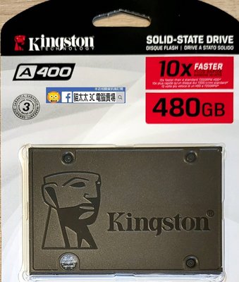 【3C電腦賣場】現貨Kingston 金士頓A400_ 480GB 2.5吋 SSD  SATA