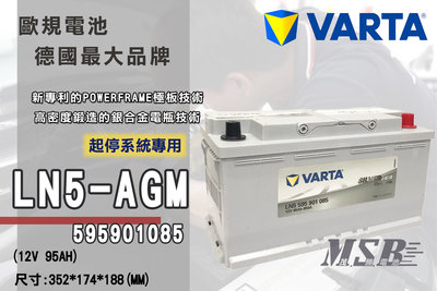 【茂勝電池】NEW VARTA 59590 LN5 AGM 起停系統 怠速熄火 華達 銀合金 電池 適用 賓士 寶馬