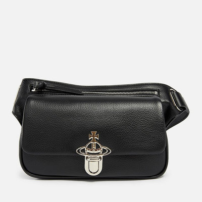 代購Vivienne Westwood Beau Grained Leather Belt Bag帥氣低調腰包斜背包