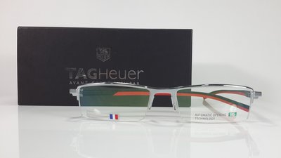 TAG Heuer 光學眼鏡 TH0821-002(銀-黑紅) 法國製運動休閒系列