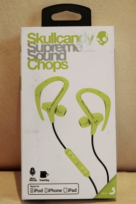 大降價！全新Skullcandy Supreme Sound Chops 螢光粉綠色掛耳運動有麥克風耳塞式耳機！無底價！