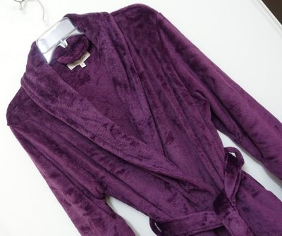 *SKY天天購* 英國專櫃 法蘭絨 睡袍 浴袍 睡衣 超柔軟 葡萄紫 M號 L號