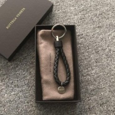 米蘭奢侈品代購 Bottega Veneta BV寶緹嘉 黑色 小羊皮 編織 鑰匙圈 鑰匙扣 113539 專櫃實拍