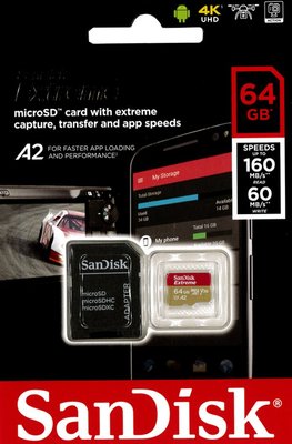 公司貨 SanDisk Extreme microSDXC UHS-I 64GB 記憶卡