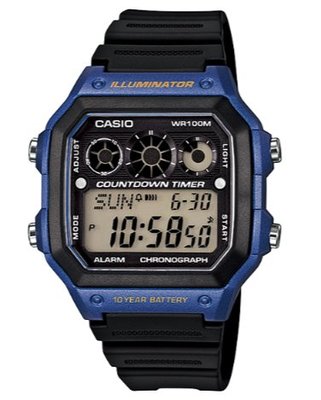 【萬錶行】CASIO 復古10年池 數位錶 AE-1300WH-2A