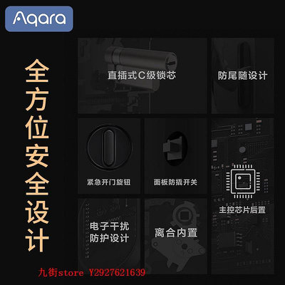 門鎖綠米Aqara全自動智能推拉門鎖D100家用防盜門密碼遠程電子指紋鎖