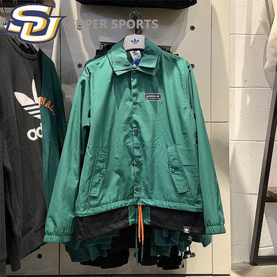 小Z代購#正品 Adidas愛迪達 男女加絨翻領假兩件運動休閑夾克保暖外套 HG7905