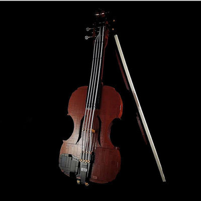 小提琴拼裝積木玩具小提琴系列模型樂器高難度顆粒女孩兼容禮物moc成年手拉琴