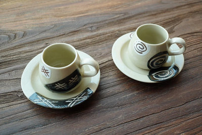 日本進口美濃燒咖啡杯摩卡杯馬克杯2套