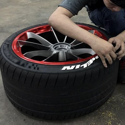 現貨熱銷-汽車輪胎貼DIY字母貼個性改裝輪轂裝飾貼 3D立體炫酷輪胎車貼YP963