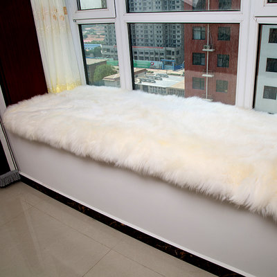 純羊毛飄窗墊沙發坐墊冬季窗臺陽臺榻榻米加厚高檔長毛絨毛毯地墊~特價