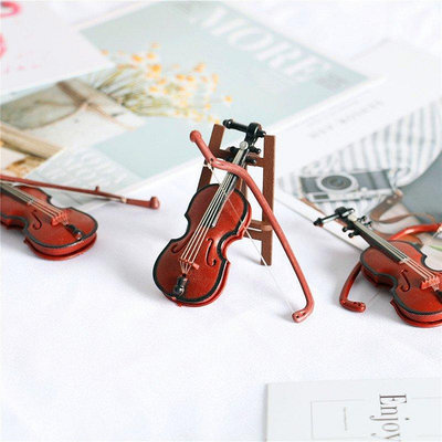 【現貨精選】DollHouse娃娃屋BJD微縮模型OB11小提琴迷你世界樂器場景拍攝道具