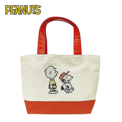 史努比 帆布手提袋 便當袋 午餐袋 Snoopy PEANUTS 日本正版【140073】