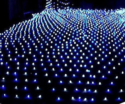 LED聖誕燈( 網燈 黑線110V 220V彩色&藍白)1*2米120燈新式接頭 純銅線 防水控制器