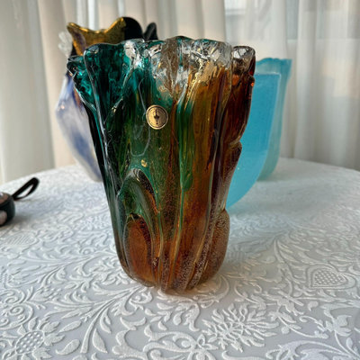 日本vintage中古iwata巖田硝子手作琉璃花瓶 花器