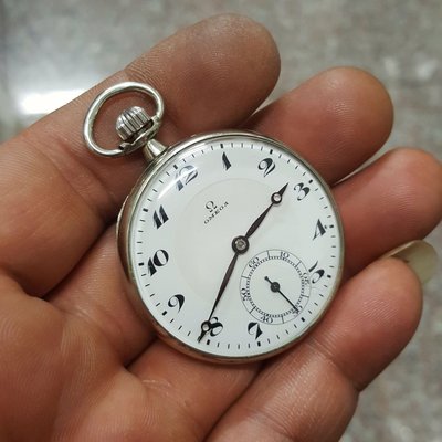 3.9錶徑 OMEGA 懷錶 陶瓷砝瑯面 手上鏈 機械錶 男錶 女錶 中性錶 瑞士錶