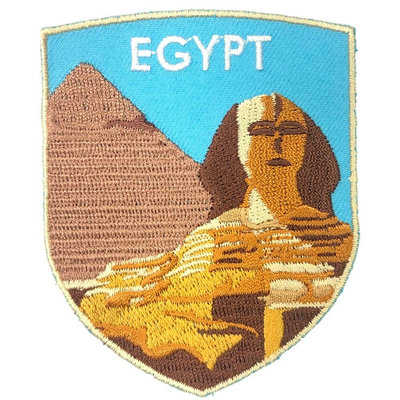 【A-ONE】埃及 金字塔 人面獅身 地標刺繡徽章 INS打卡地標胸章 立體繡貼 裝飾貼 繡片貼 燙布貼紙NO.277