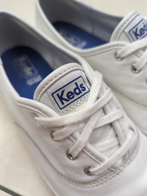 Keds 白色真皮娃娃鞋 帆布鞋 休閒鞋 US8 25 大尺寸 大尺碼