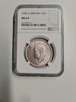 1945年英國喬治六世半克朗銀幣，NGC評級MS63，300錢幣 收藏幣 紀念幣-23806【國際藏館】