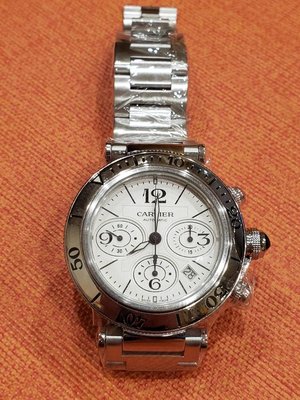 cartier pasha 卡地亞 帕夏 自動上鍊 計時錶款 42mm大錶徑 W31089M7 中古美品 已洗油整新