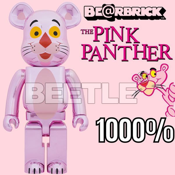 BEETLE BE@RBRICK 頑皮豹粉紅豹電鍍版PINK PANTHER 庫柏