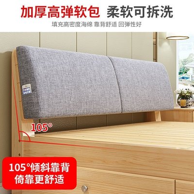 現貨熱銷-免運 實木床現代簡約2米雙人1.8米大床單人床1.5米家用木板床1m床1.2米 中大號尺寸議價