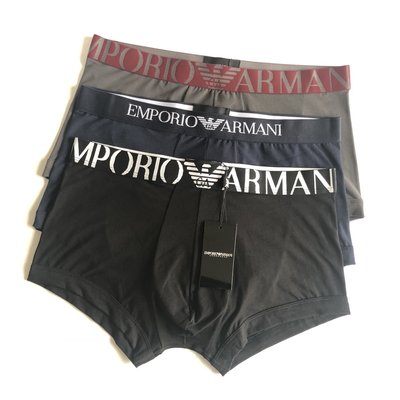 熱賣 EMPORIO ARMANI阿瑪尼 男士長絨棉平角大邊內褲牛年 禮盒裝男士內褲四角褲
