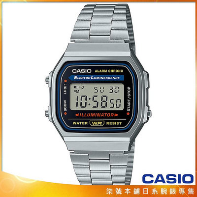 【柒號本舖】CASIO 卡西歐多時區鬧鈴電子鋼帶錶 # A168WA-1 (原廠公司貨)