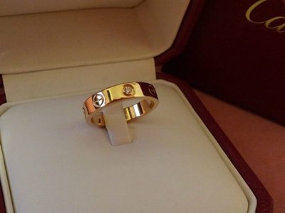 ~桃毛窩~ 專櫃真品 頂級精品珠寶 Cartier 卡地亞 經典LOVE系列 鑲鑽 18K金戒指 鑽戒 婚戒