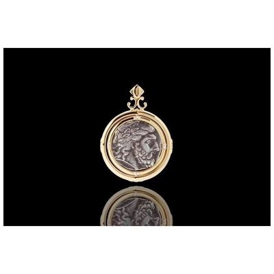 925銀復刻古幣銅幣人像吊墜古希臘宙斯神話精致風格360~特價家用雜貨