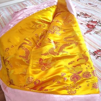傳統綢緞真絲絲綢被套棉被雙人結婚龍鳳絲綢喜被傳統老~熱賣中家用 便攜 日系