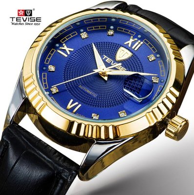 【潮裡潮氣】特威斯男士防水新款時尚潮流男機械手錶男表手錶tevise629-003