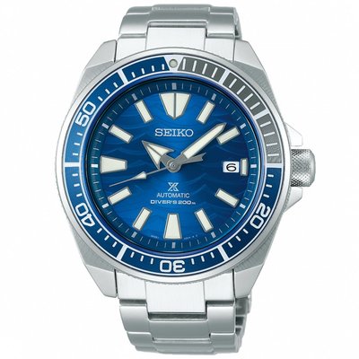SEIKO 精工 PROSPEX愛海洋藍鯊潛水機械腕錶(4R35-03G0B/SRPD23J1)