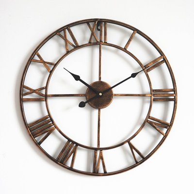 時鐘亞馬遜熱薦產品復古金屬掛鐘 個性創意客廳裝飾時鐘