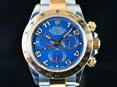 [好時計] ROLEX 勞力士 116523 Daytona 藍色數字面 舊扣 計時碼錶 18黃K金 40mm LRK318 116503 126503