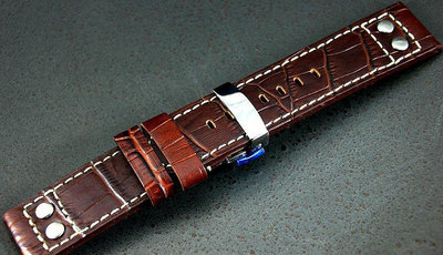 Hamilton Steinhart - Nav 的新衣,banda軍錶飛行風格鉚釘 24mm,雙按式不鏽鋼蝴蝶扣