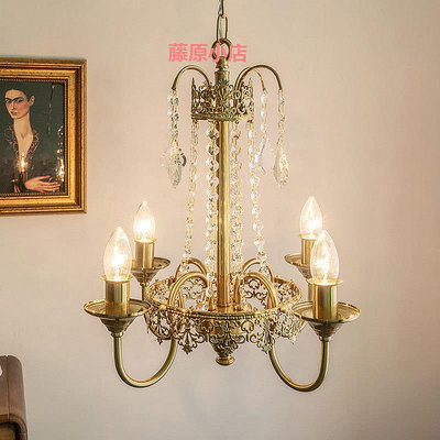 法式宮廷水晶吊燈歐式美式鄉村輕奢臥室別墅客廳餐廳復古蠟燭燈具