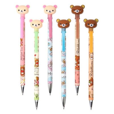 【爆米花】拉拉熊Rilakkuma SAN-X 懶懶熊 立體大頭娃娃 自動鉛筆 自動筆 鉛筆 韓國製造