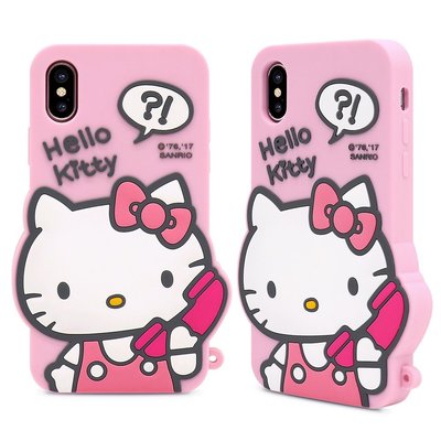 正版 Hello Kitty 立體矽膠果凍套 哈囉凱蒂 (粉) - iPhone X / XS