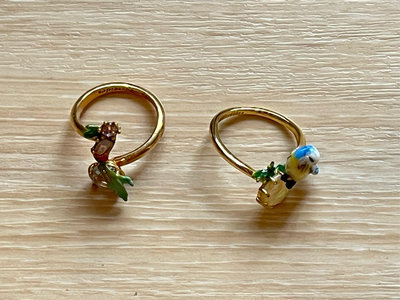 法國輕珠寶 Les Néréides 絕美花卉飾品： 可調式戒指,共2個