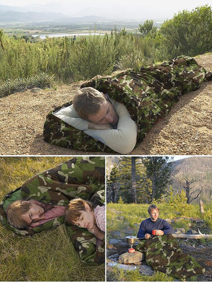 睡袋信封式迷彩睡袋戶外野營露營睡袋旅行保暖成人冬季棉睡袋加厚