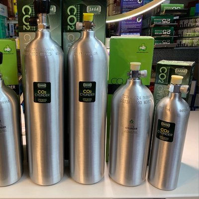 [水族最便宜］雅柏SAGA 1L二氧化碳鋁合金鋼瓶向上式