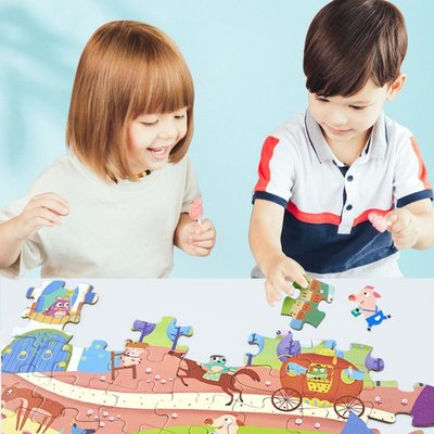 熱賣 GWIZ兒童益智100片拼圖早教啟蒙玩具幼兒恐龍禮盒男孩女孩3-4-5歲拼圖玩具拼裝玩具