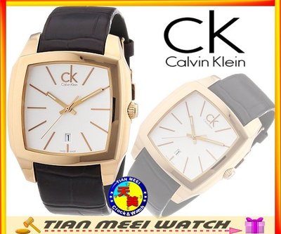 【天美鐘錶店家直營】【下殺↘超低價有保固】全新原廠CK Calvin Klein 紐約方形大表徑皮帶腕錶K2K21620