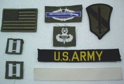 美國越戰陸軍上尉軍官布章#770(一組8個).特價$490.軍品.裝備.徽章臂章.階級章