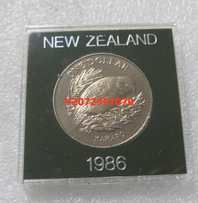 新西蘭 1986年1元 鳥類動物-梟鸚鵡 克朗幣 紀念幣200 紀念鈔 紙幣 錢幣【奇摩收藏】