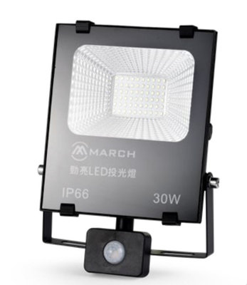 好時光～MARCH LED 30W 紅外線感應 投光燈 投射燈 IP66 可調式感應器 白光 黃光